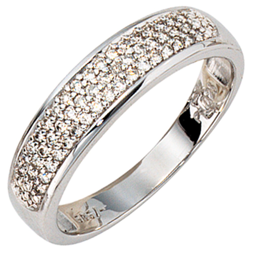 Jobo ladies' ring 585 gold White gold 50 diamonds brilliant 0.25ct. white gold ring R