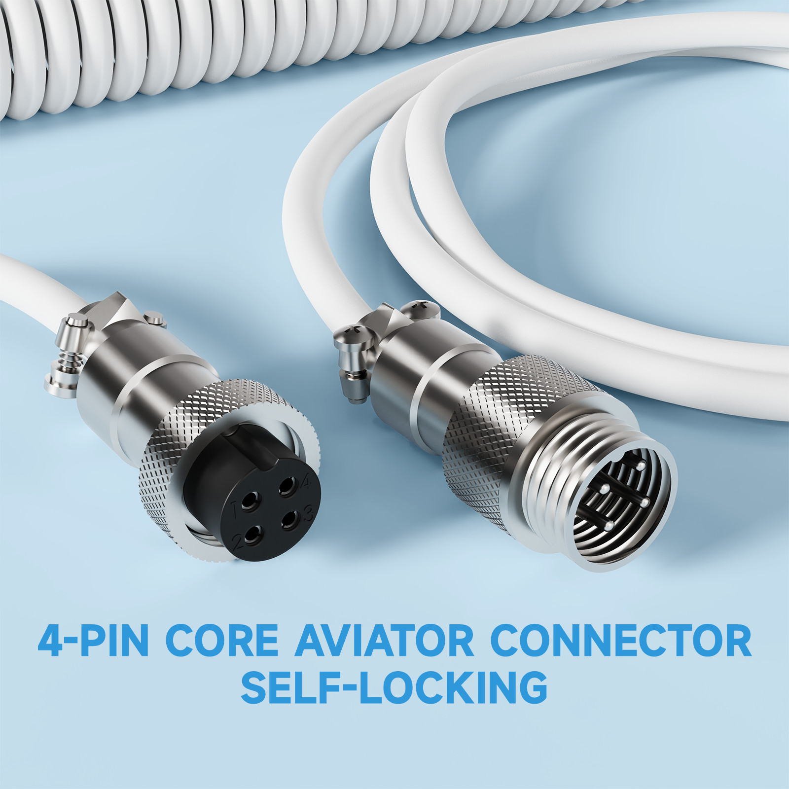 ATTACK SHARK C01 ULTRA Custom Coiled USB-C Cable for Keyboard/Mouse, RGB Light