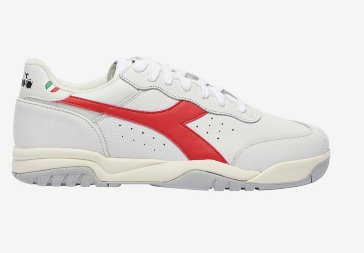 Diadora Maverick H.O.C White Red Leather Retro Men's Shoes.