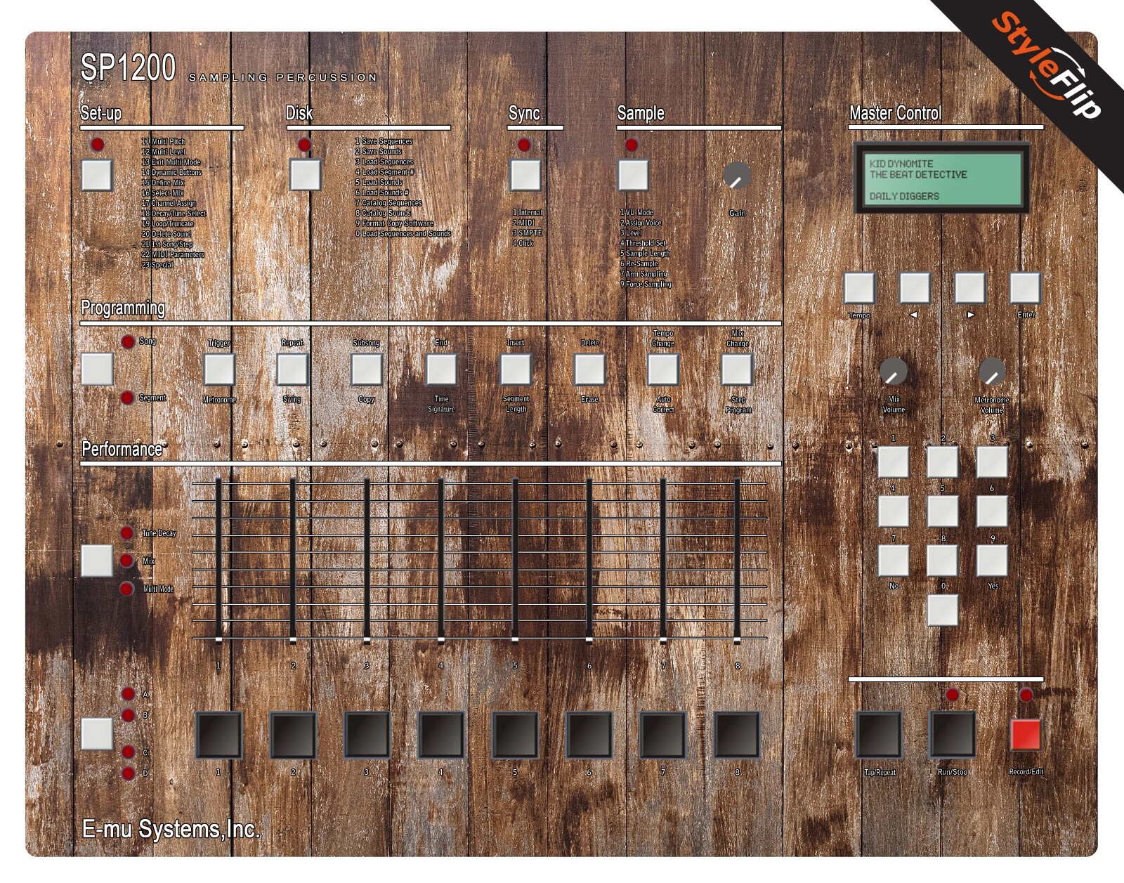 E-mu SP-1200  | Wood 2  | Protective Decal | StyleFlip Skins