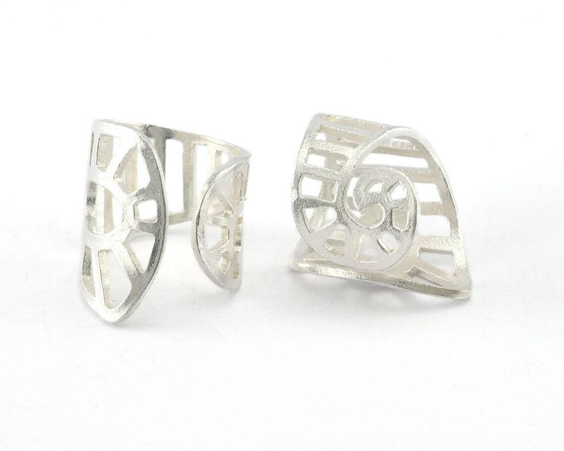 Adjustable Ring Shiny Silver Plated brass (18mm 7.5US inner size) 2740