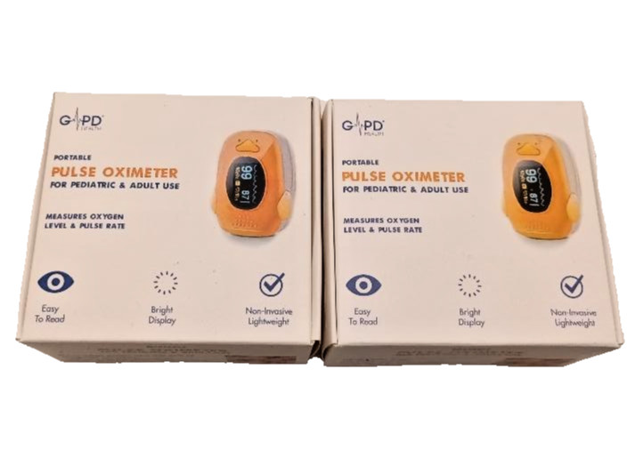 2 pack GPD Health Pediatric and Adult Pulse Oximeter Orange Penguin Shape