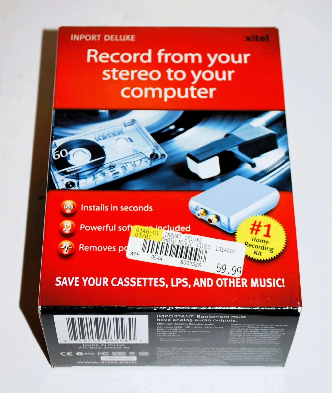 Record From Your Stereo To Your Computer inport deluxe audio recording kit NEW