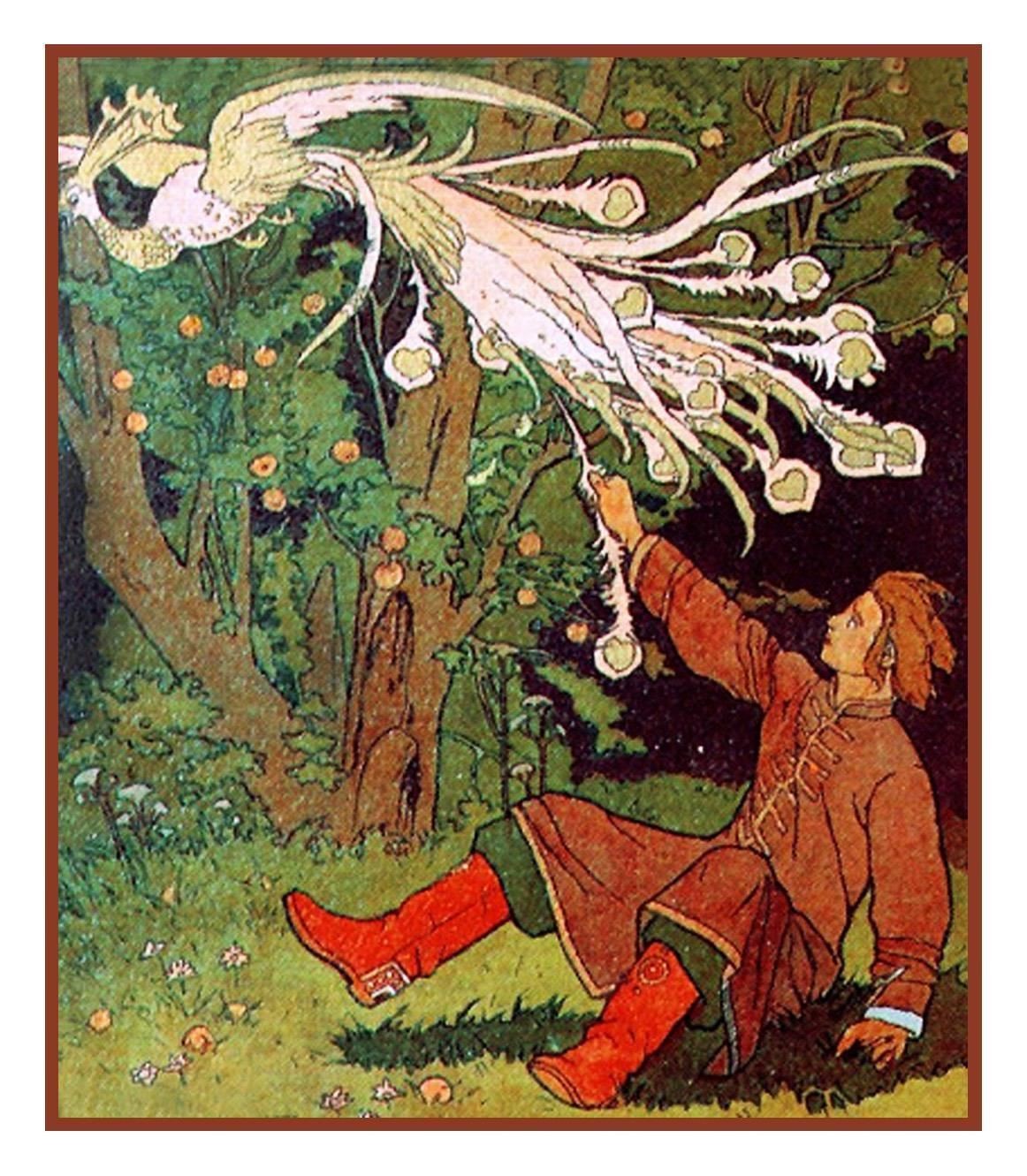 Catching Firebirds Feather Fairytale Ivan Bilibin Counted Cross Stitch Pattern