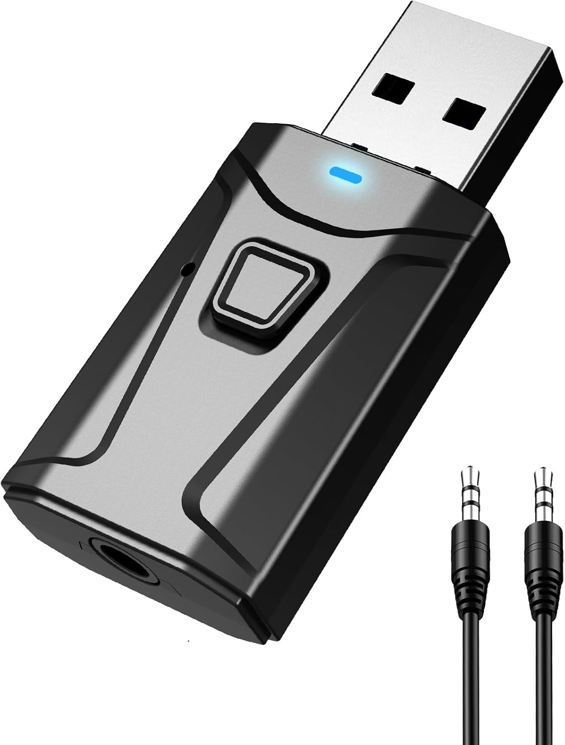 USB Bluetooth Adapter for Car & TV, 2 in 1 Bluetooth Transmitter Receiver, 3....