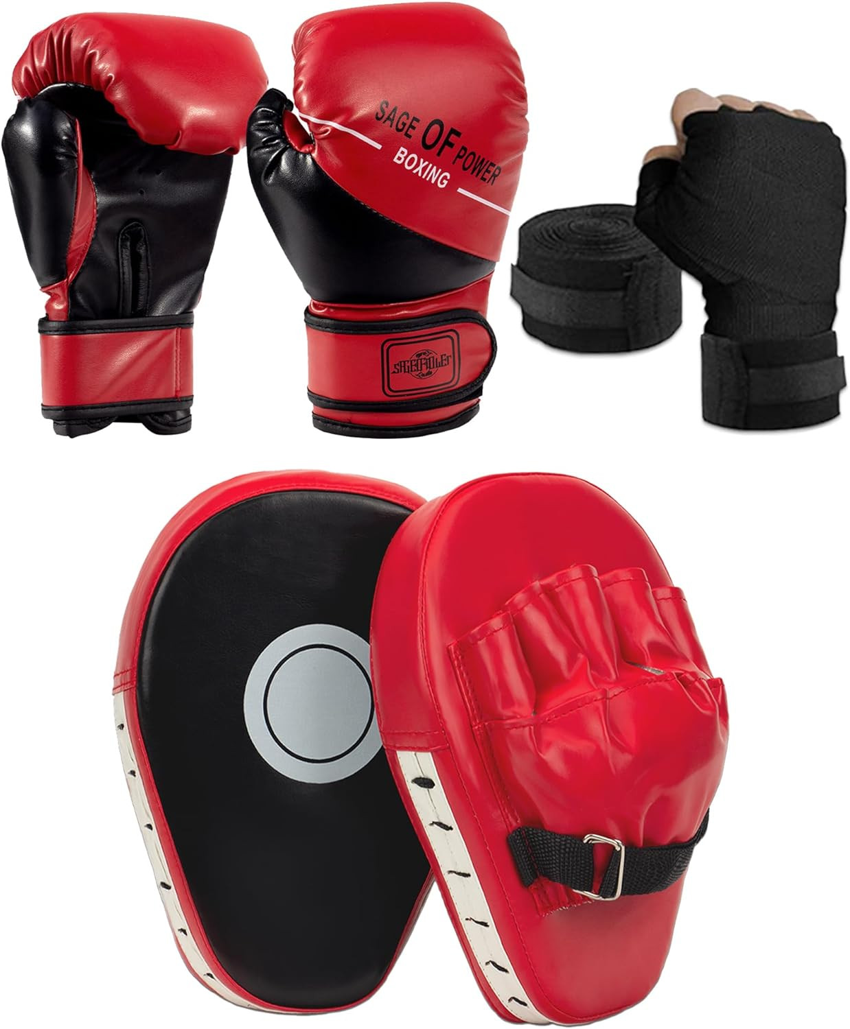 3-In-1 Boxing Gloves and Punching Mitts Set for Kids, Sports Boxing Gloves Boxin