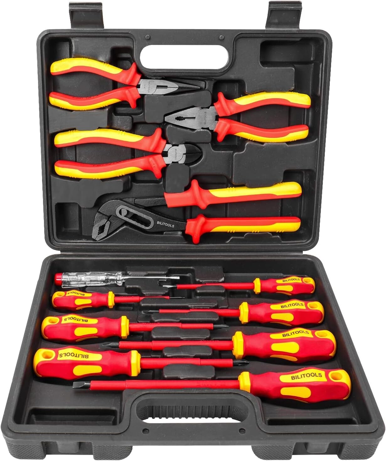 1000V Insulated Screwdriver & Plier Set with Magnetic Tips for Electricians