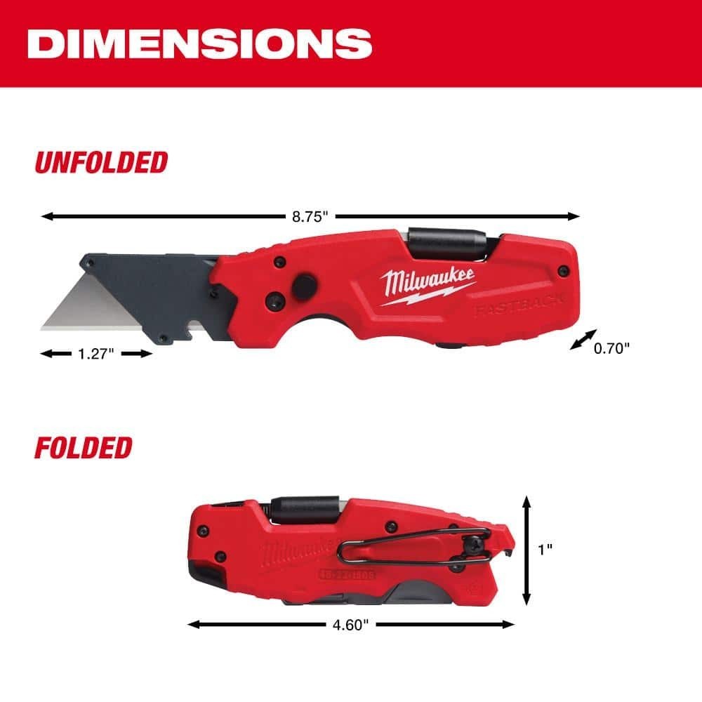 Fastback Utility Knife 6 in 1 Folding Box Cutter Screwdriver Wire Stripper