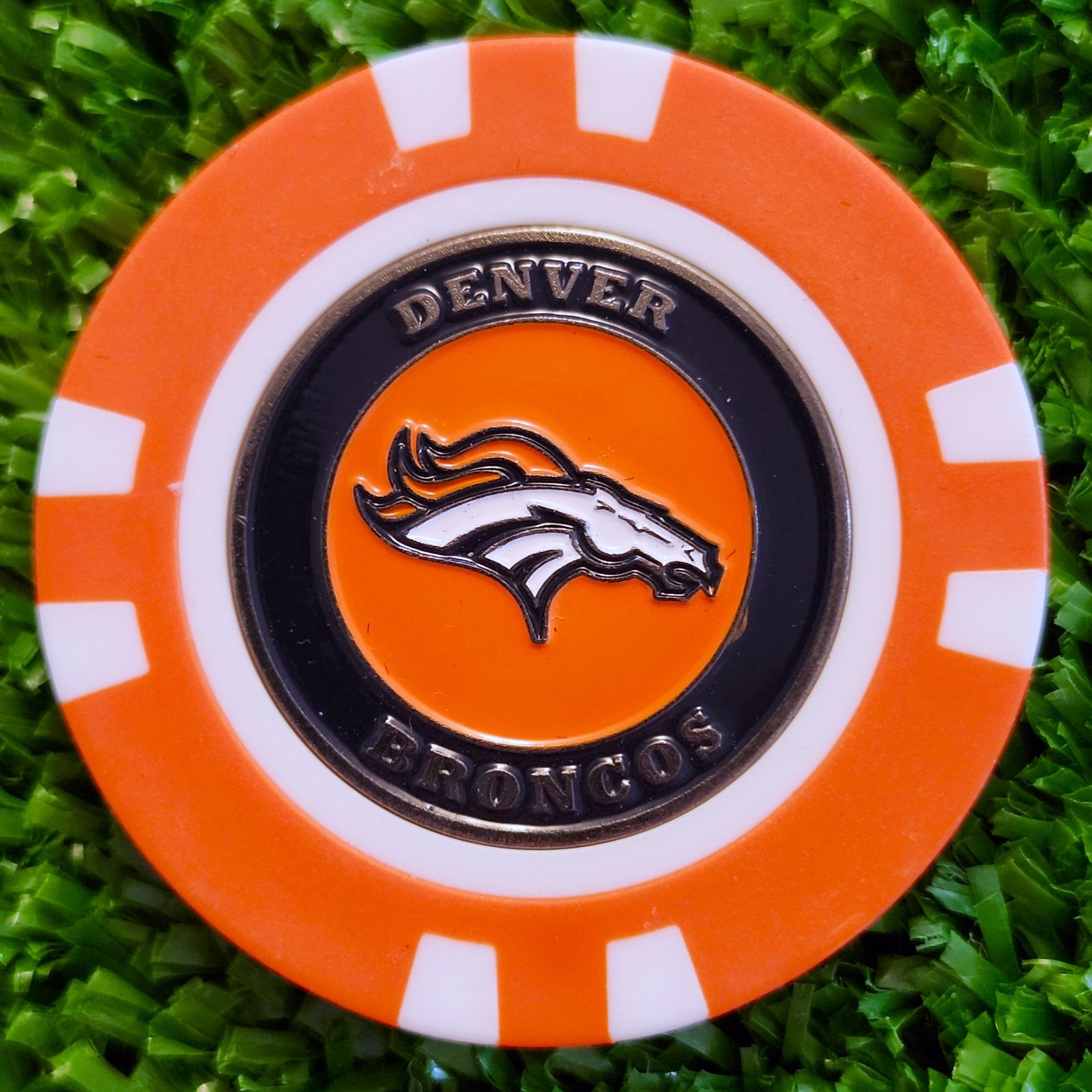 NFL Denver Broncos Golf Ball Marker Magnetic Poker Chip New