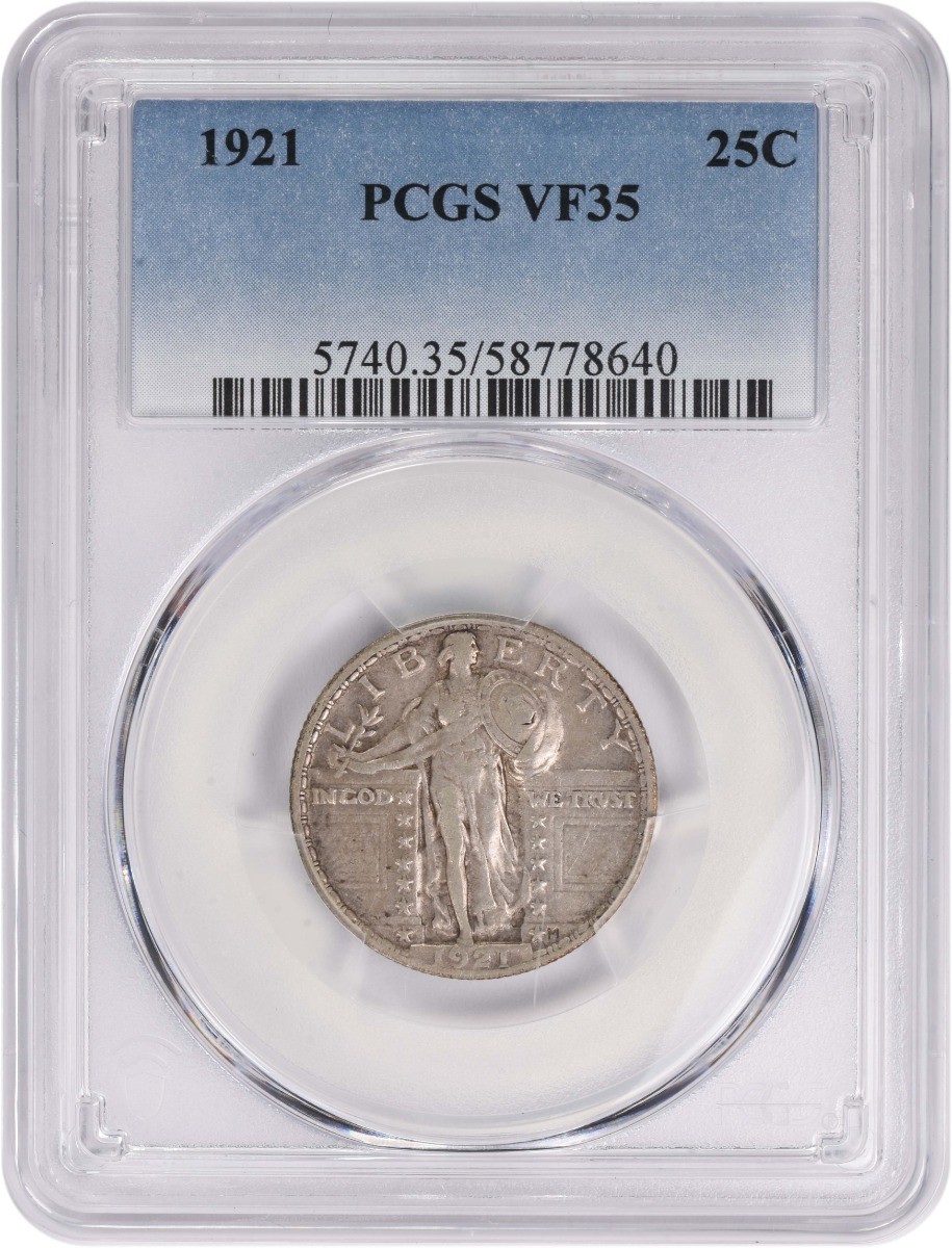 1921 Standing Liberty Silver  Quarter VF35 PCGS