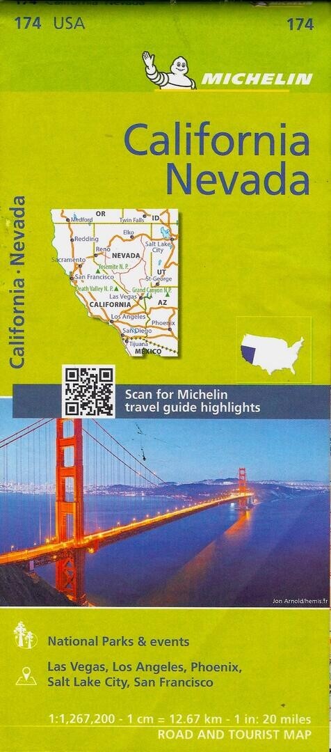 Michelin Map USA: California & Nevada, Michelin Map #174 - 2023 Edition