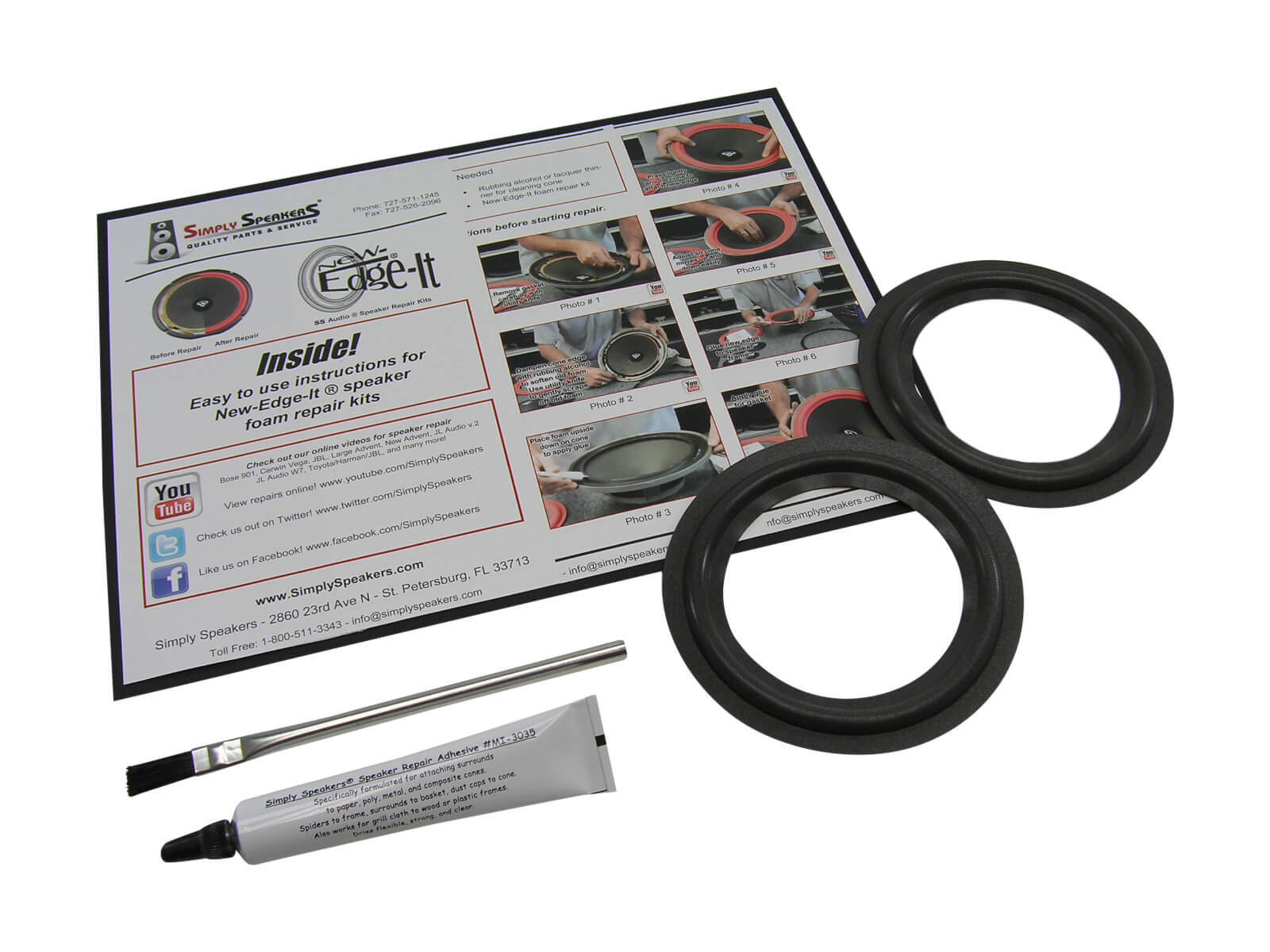 Mirage M-1 Midrange 4DR51690 Speaker Parts Foam Surround Cone Edge Repair Kit