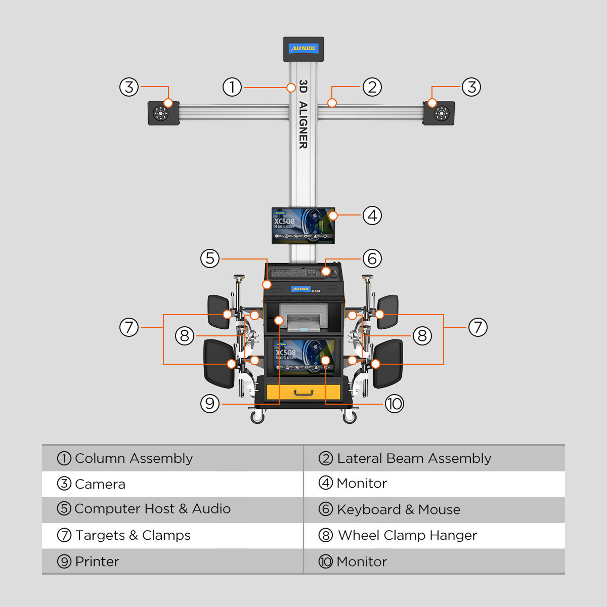 AUTOOL 3D Wheel Alignment Machine Fully Automatic Tracking Tire Aligner System
