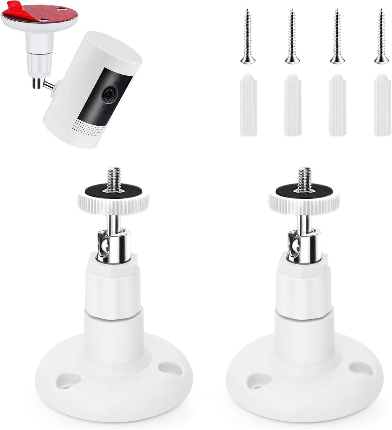 Adjustable Weatherproof Camera Mount for Ring - 2 Pack with No Drilling Required