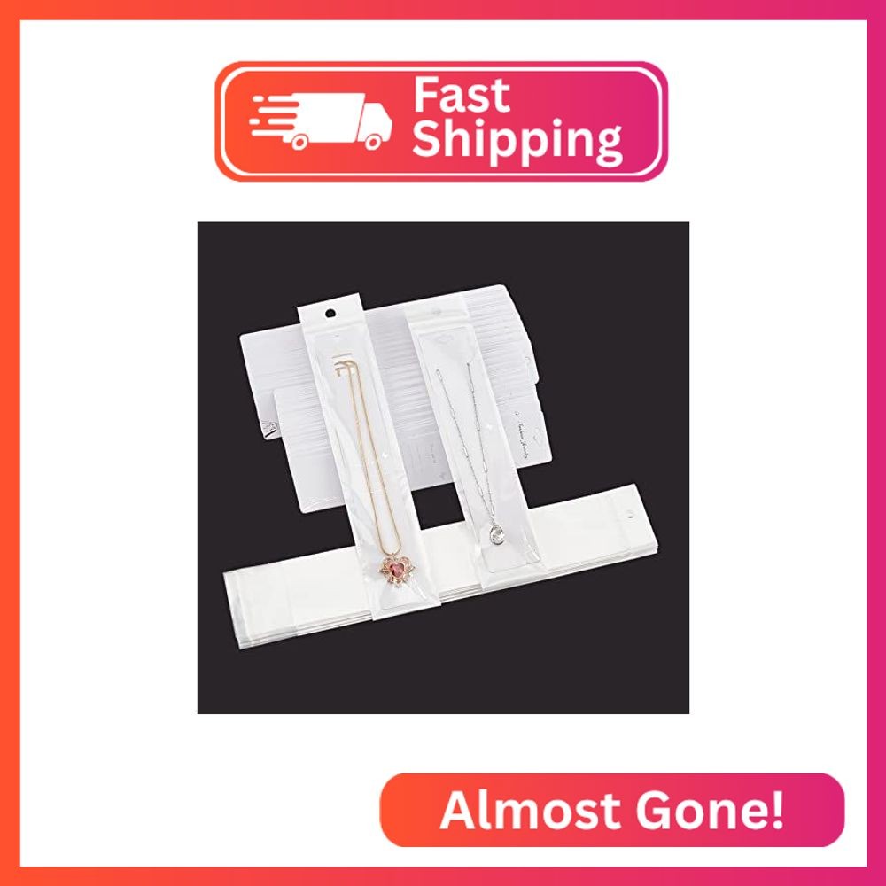 PH PandaHall 100 Pack Necklace Display Kit with 2 Styles, Paper Necklace Cards &