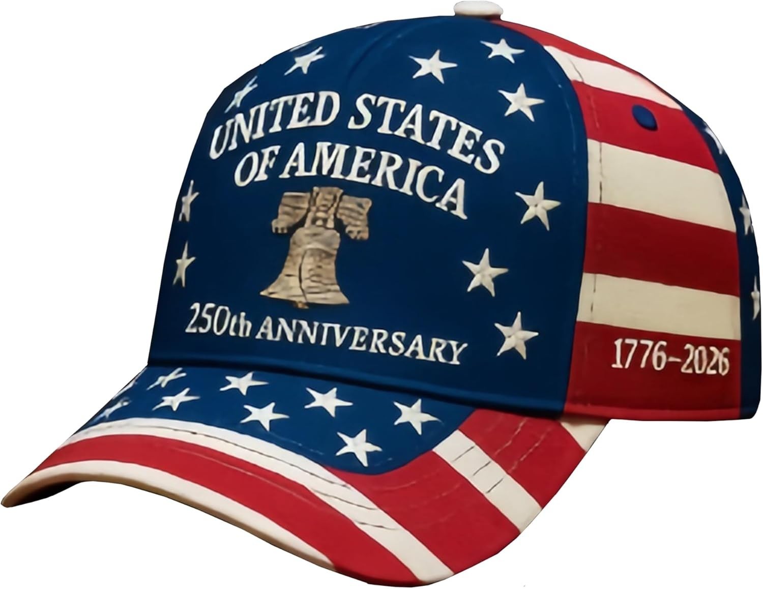 United States 250Th Anniversary Hat Adjustable Printed Baseball Cap for Men Wome