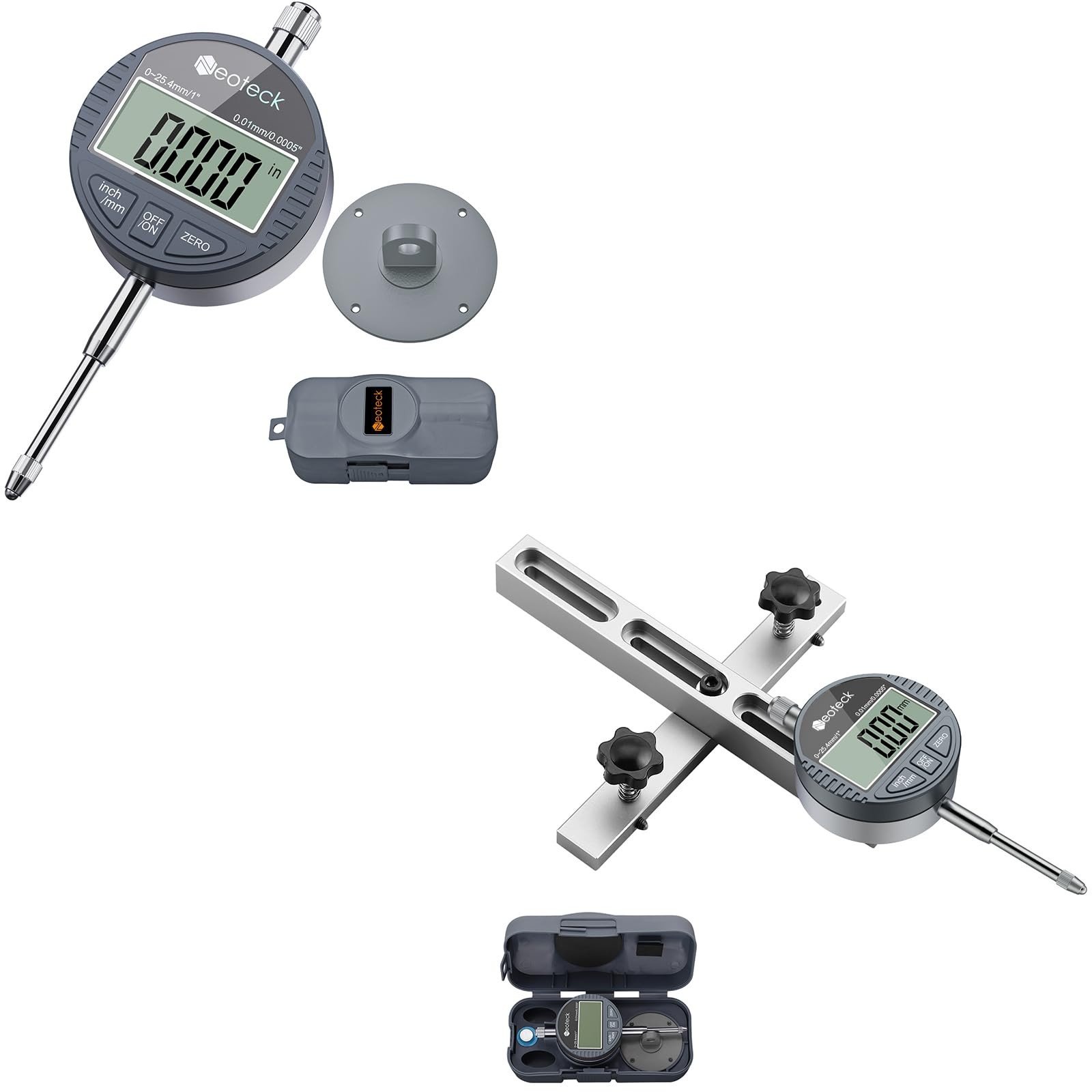 Neoteck 1'' Digital Indicator+Digital Table Saw Gauge Set