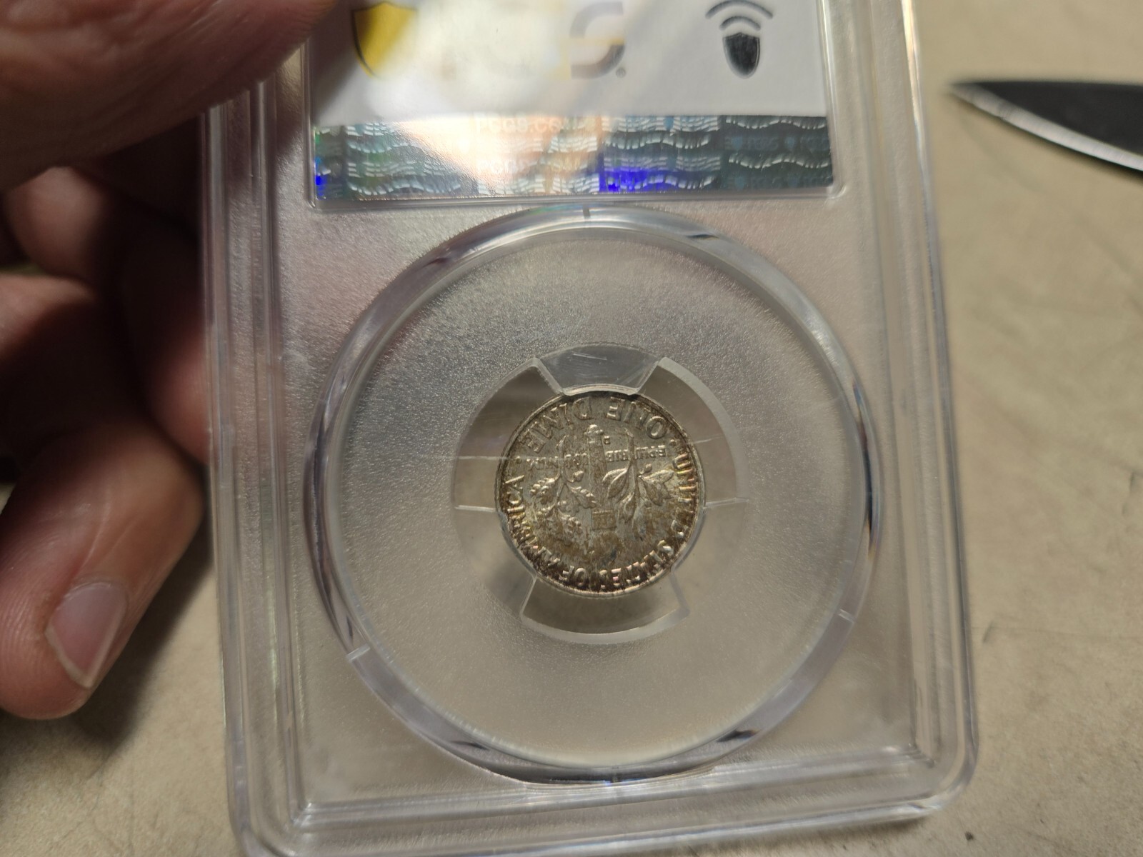 Slightly Toned 1958-D Roosevelt Dime PCGS MS66