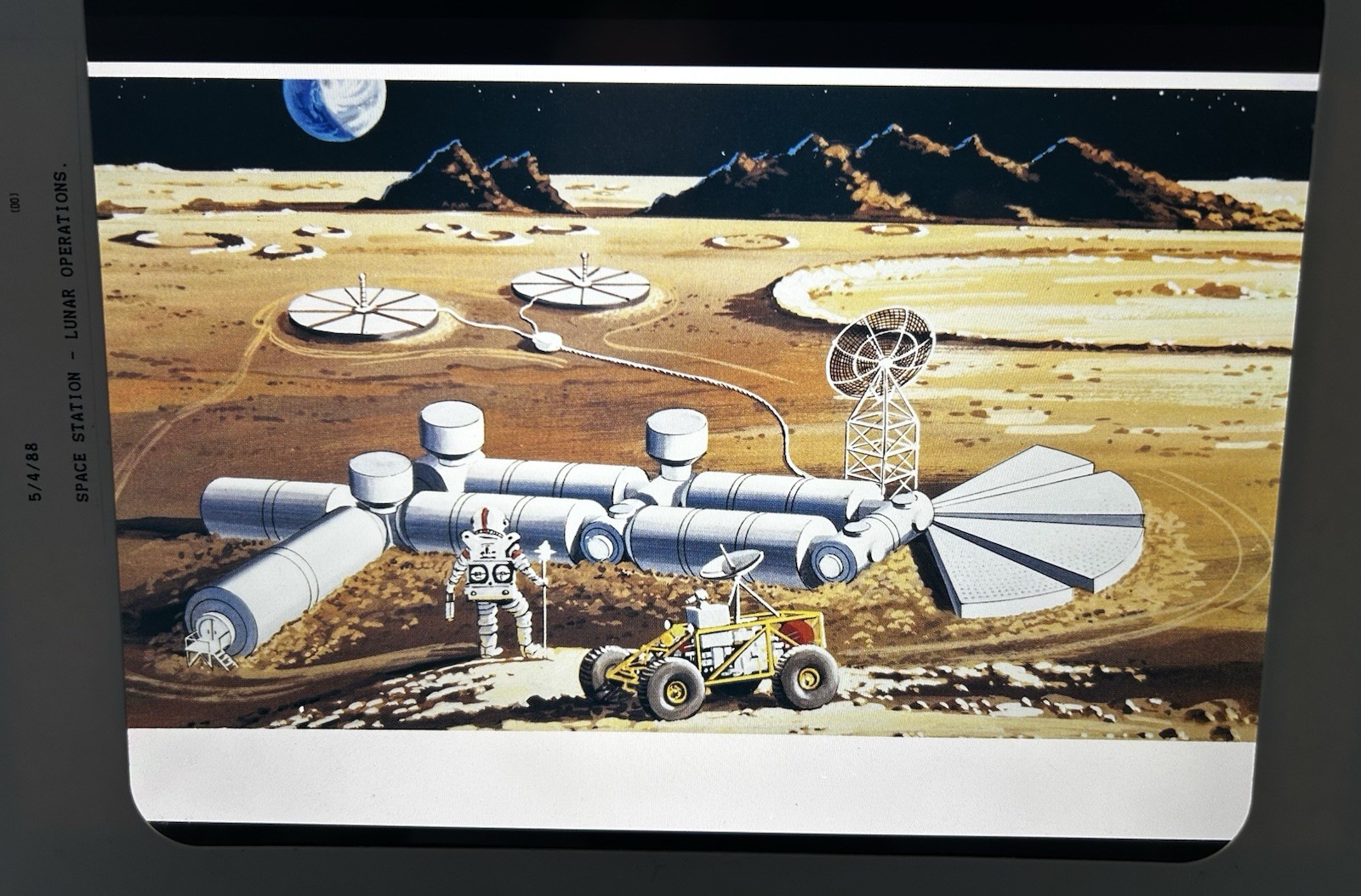 1988 NASA KSC Space Station Lunar Operations Concept Presentation Transparency