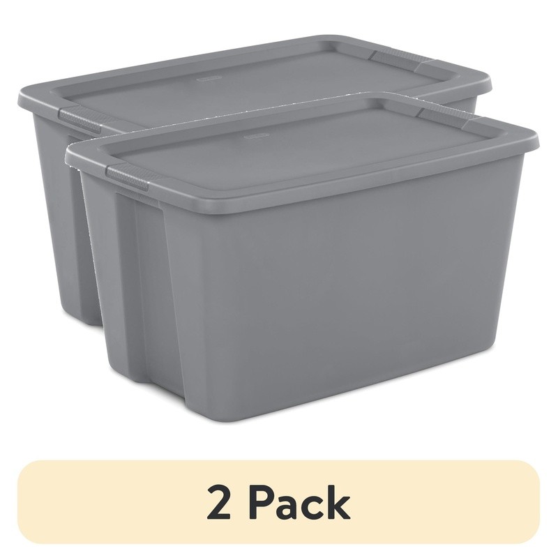 30 Gallon Stackable Plastic Storage Bin W/ Lid Integrated Handles Easy Carrying