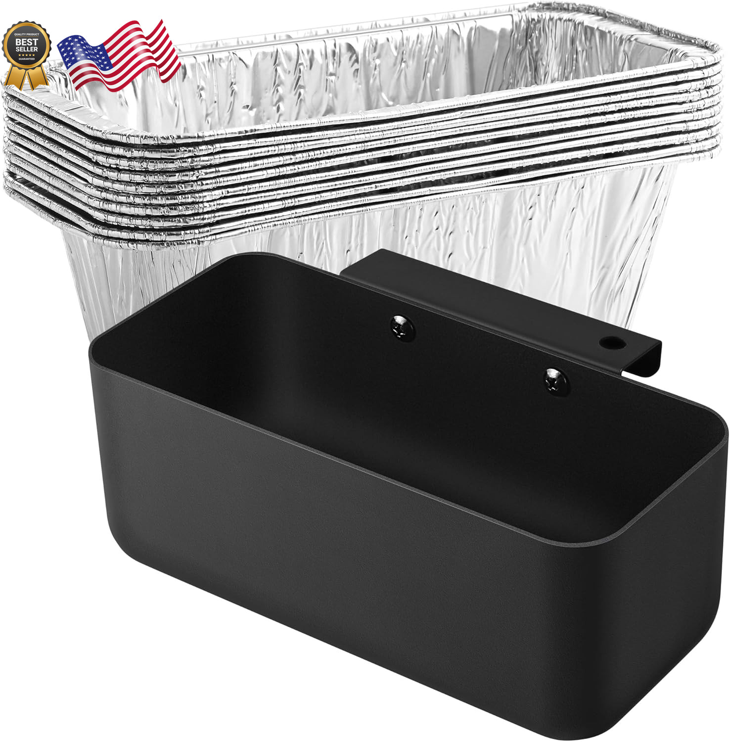 Grill Grease Catcher for Blackstone Griddle & 10 Pack Grease Cup Liners Aluminum