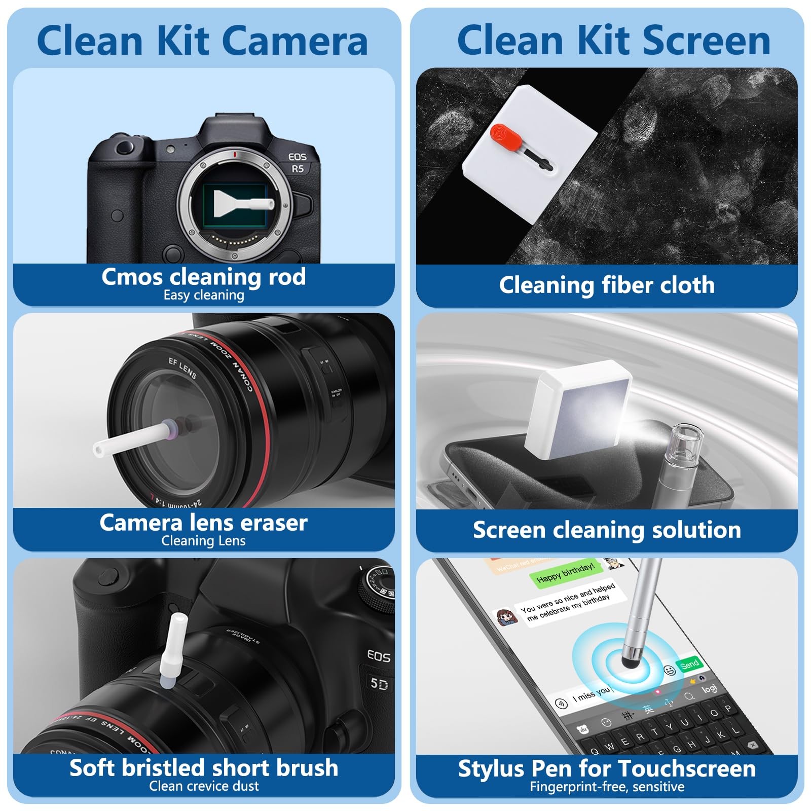 32 in 1 Cell Phone Cleaning kit with Charging Port Cleaner,Stylus Pen,SIM Too...
