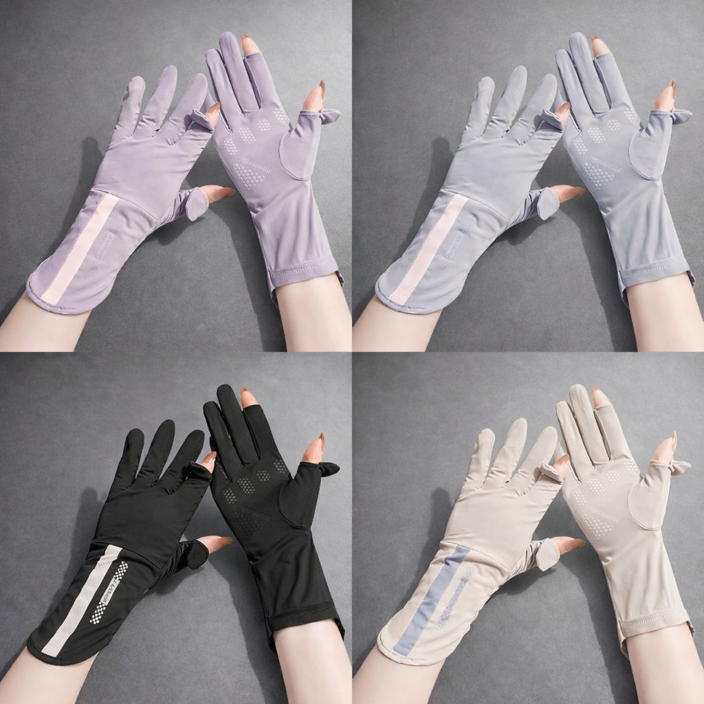 Women’s Summer UV Protection Gloves Ice Silk Touchscreen Driving Sunblock UPF 50