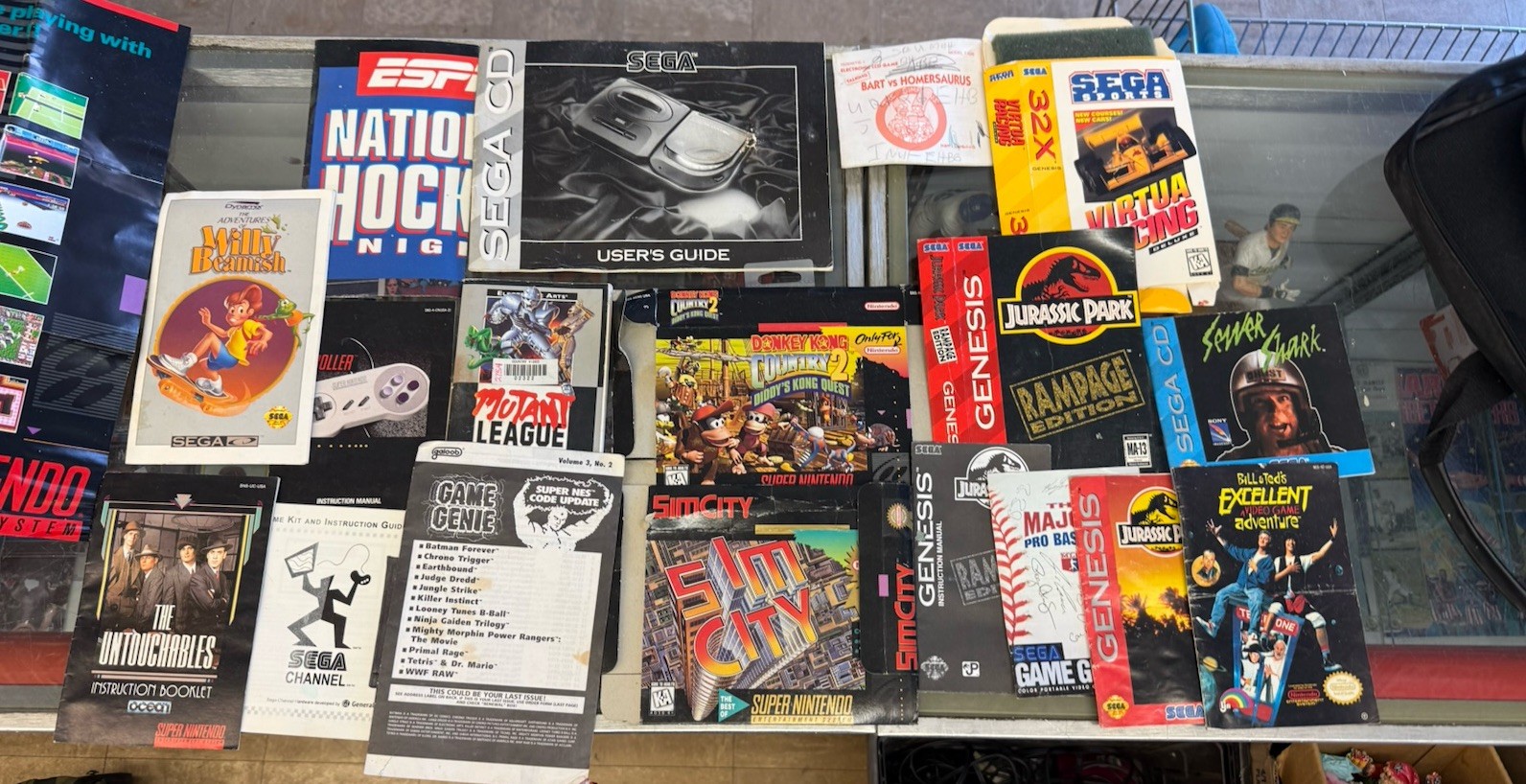 Vintage Video Games Authentic Box Only And Manuals, SNES,Sega,Sega Cd