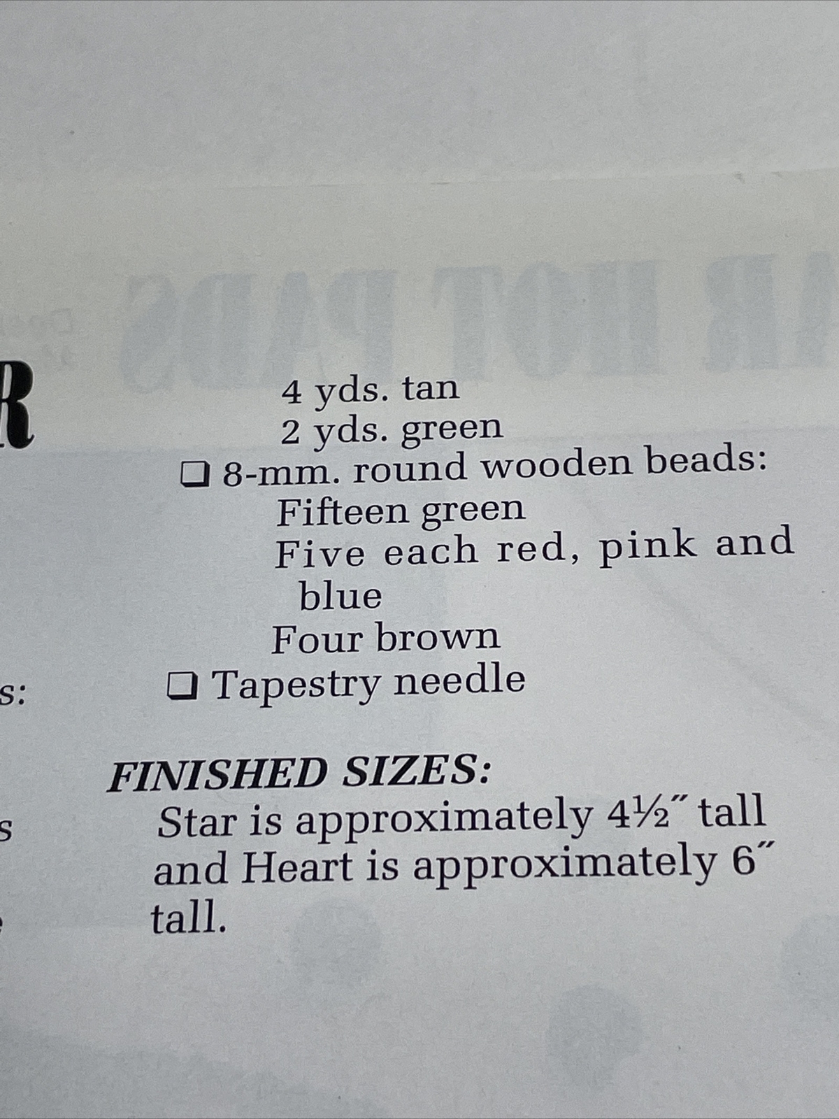 Annie's Attic Heart & Star Hot Pads Plastic Canvas Pattern