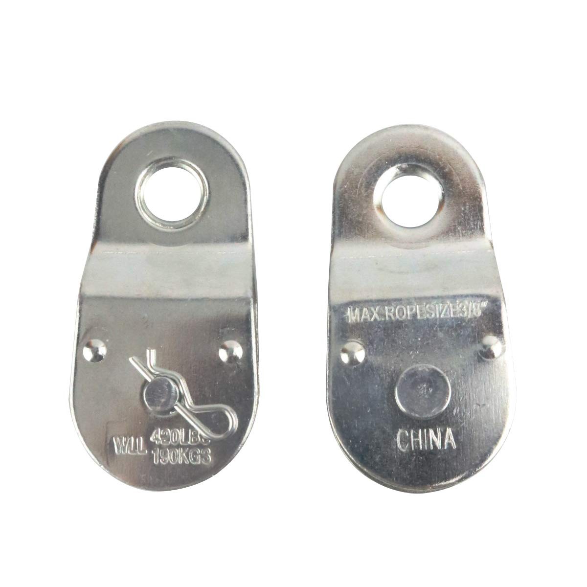 Zinc Plated Fixed Single Pulley Fixed Eye Steel Pulley 1-1/2" 2 Pack