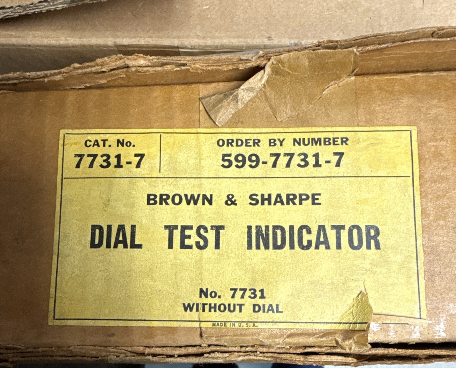 Brown & Sharpe No. 7731-7 Dial Test Indicator, MPN 599-7731-7, Without Dial