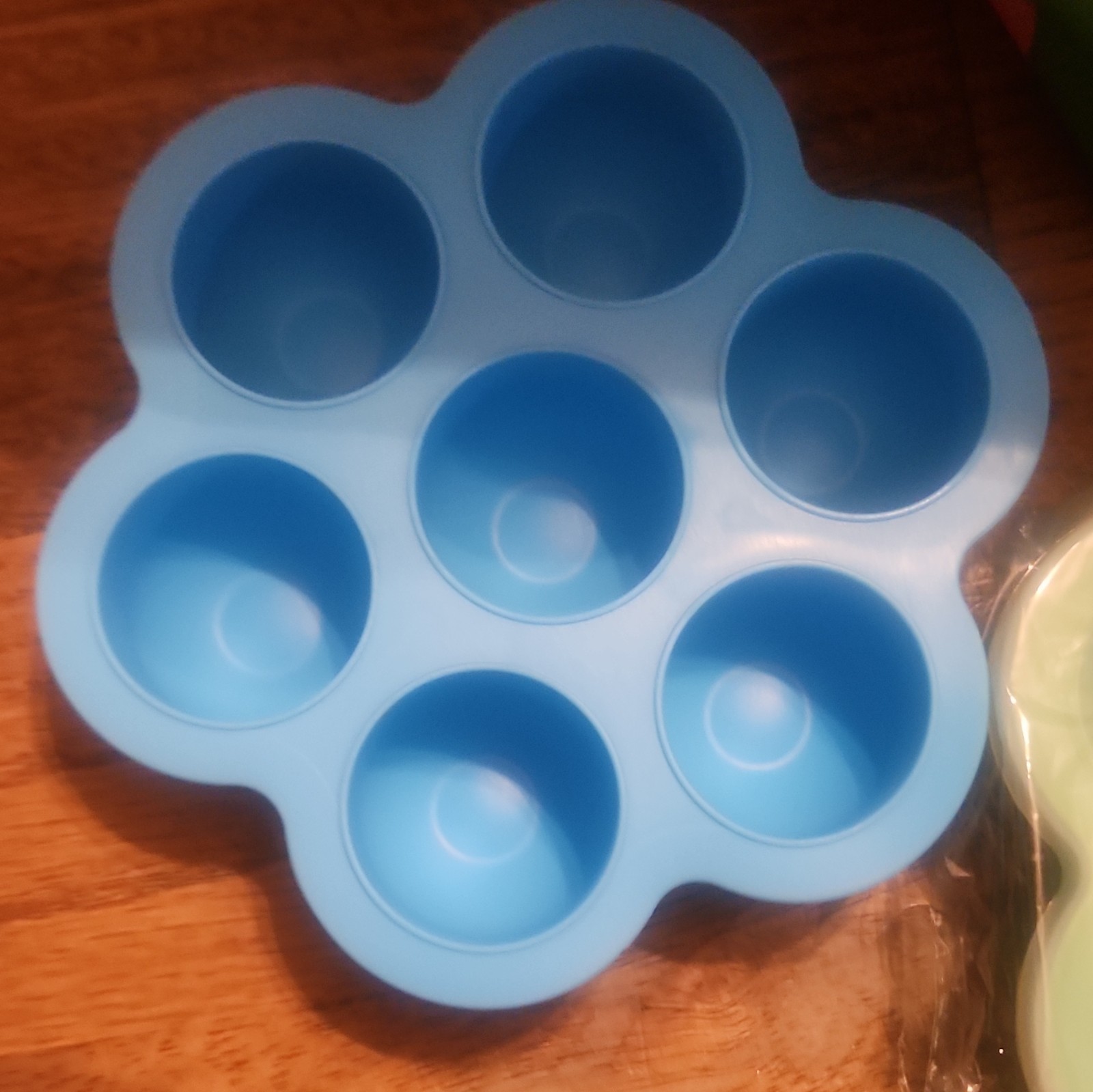 2-Pack Silicone Flower Ice Cube Molds, 7-Cavity w/ Lids, Blue & Green