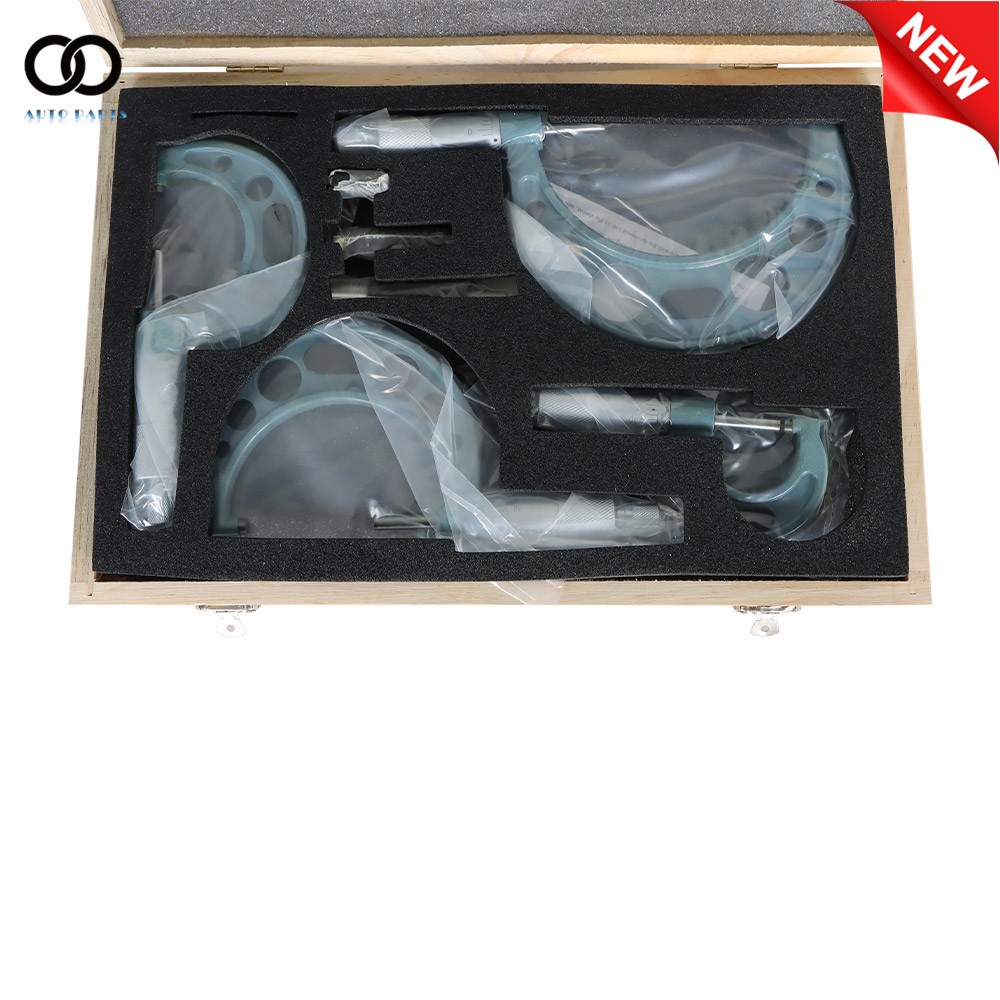 4 Pcs 0-4" Outside Micrometer Precision 0.0001" Carbide Tipped With Case