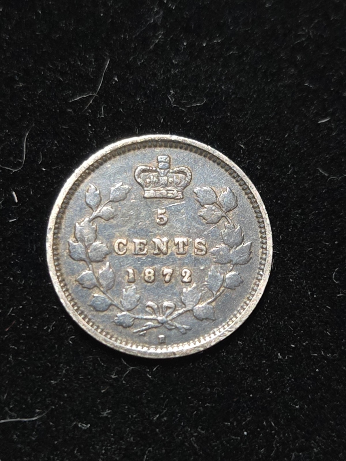 1872-H Canada 5 Cents Beautiful Silver Coin!