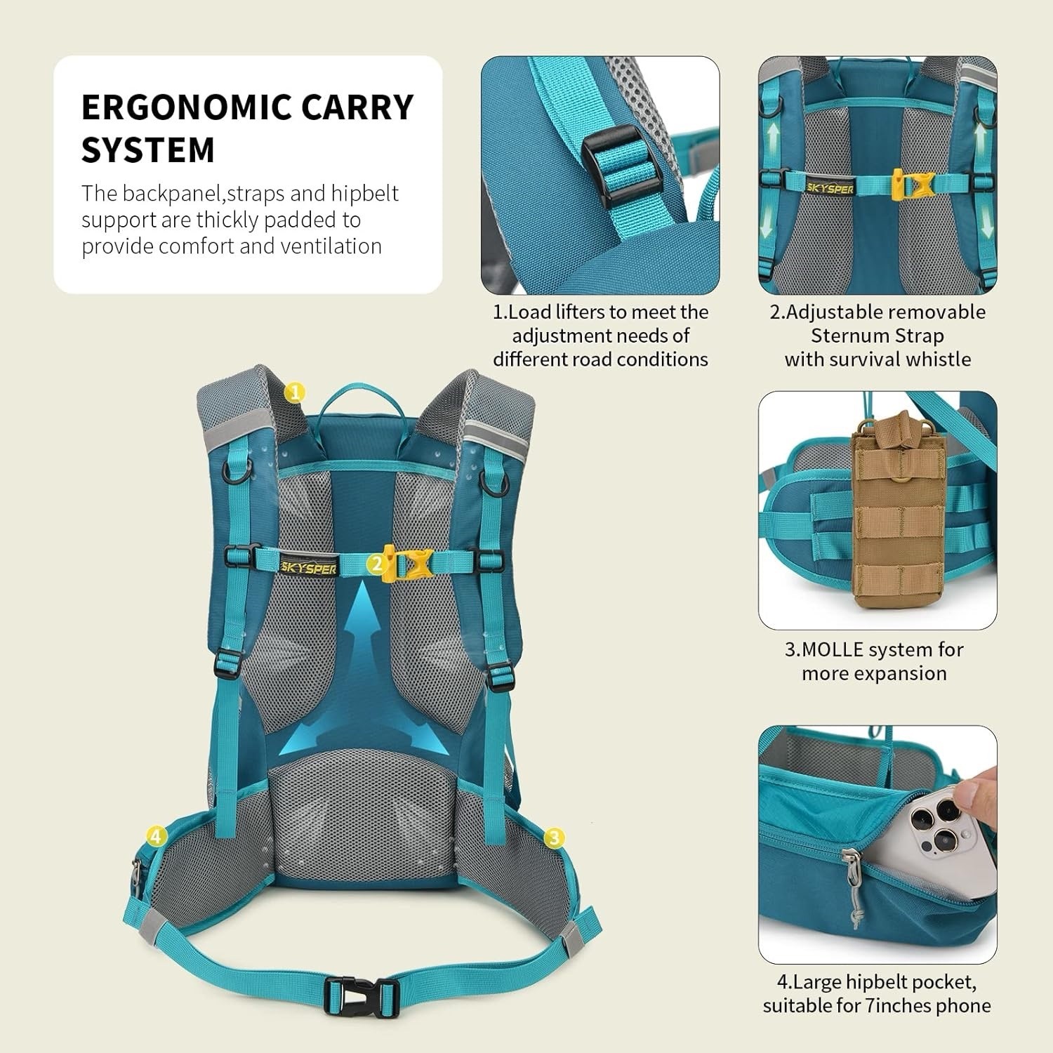Skysper BOGDA Trekkingrucksack Hiking Backpack