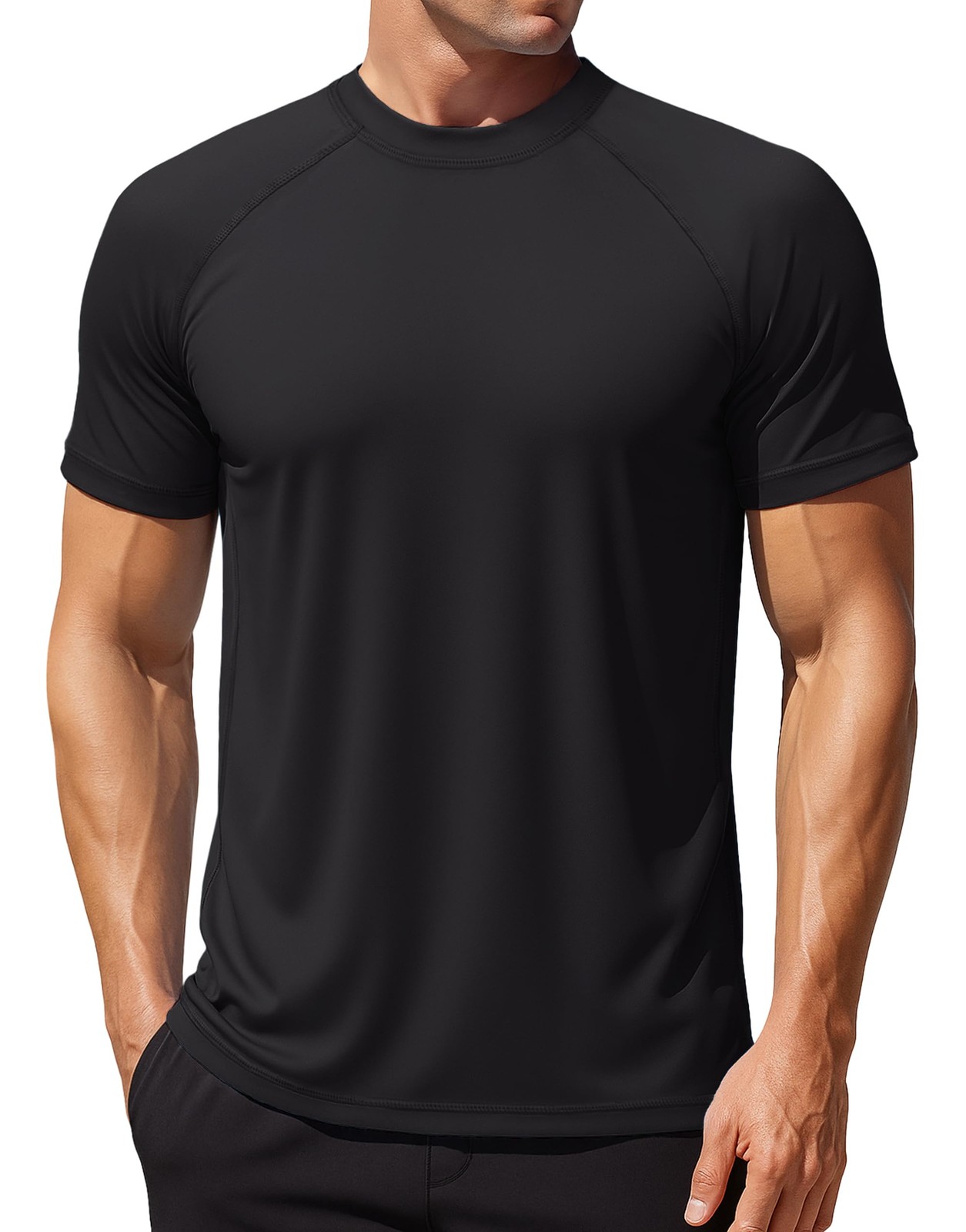 Men's Rash Guard Swim Shirts UPF 50+ Sun Protection Quick Dry Fishing Water