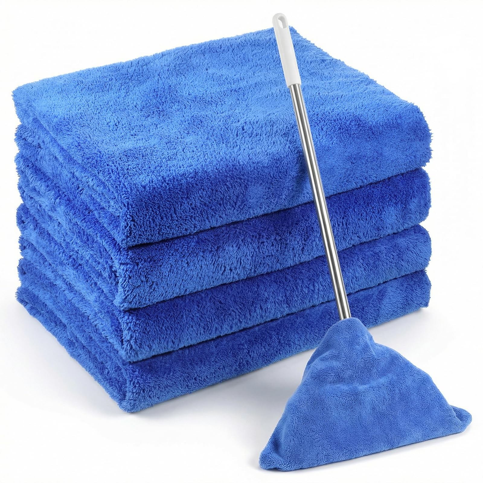 4 PCS 2 in 1 Large Microfiber Cleaning Cloth, 30 X 20 Inch Streak Free Cleani...