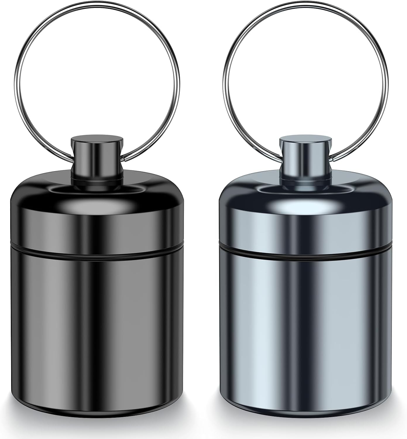 2 Pack Mini Pills Case Small Pill Holder Keychain for Purse - Portable Travel Pi