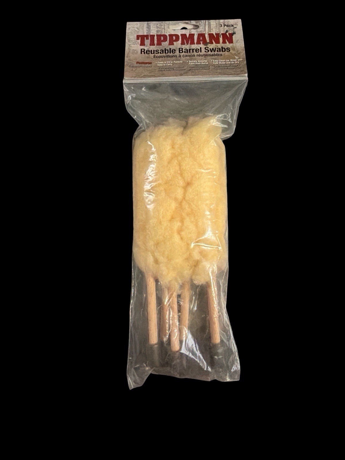 3 Pack Tippmann Reusable Paint Ball Barrel Swabs Pocket Size