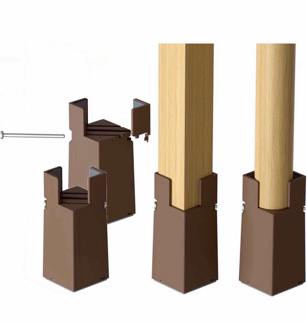 Adjustable Furniture Risers,4Pack Adjustable Bed Risers with Screw Clamp 4” NOB
