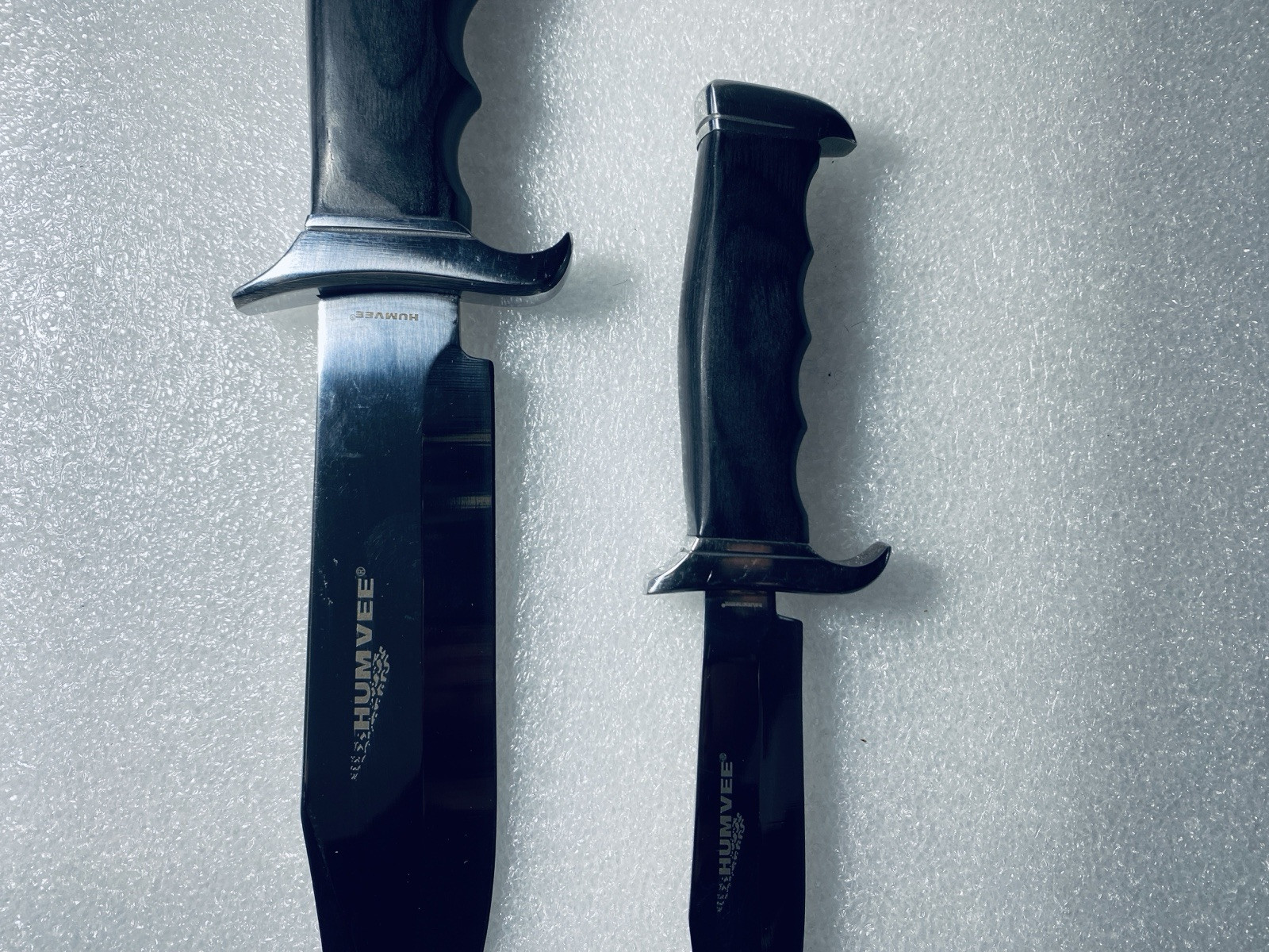 HUMVEE 2Pc. Large/Small Mirror Polished Bowie Knife Combo Set W/ Sheath - (READ)