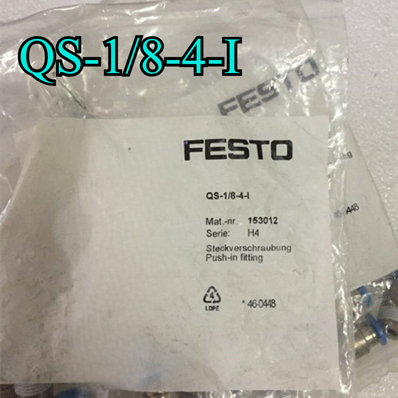 5X NEW FESTO Push-in Thread Fitting QS-1/8-4-I 153012 Fast Shipping