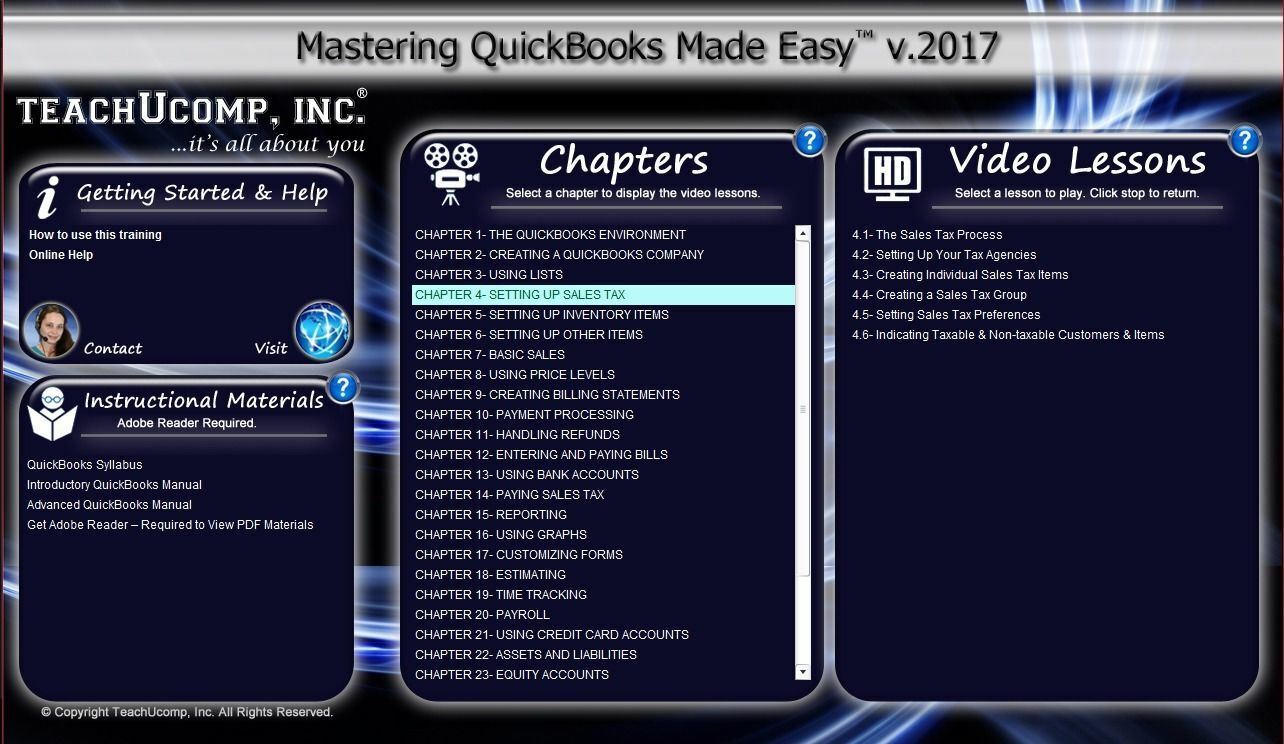 Learn QUICKBOOKS PRO 2017 Video Training Tutorial DVD and Digital Course 9 Hours