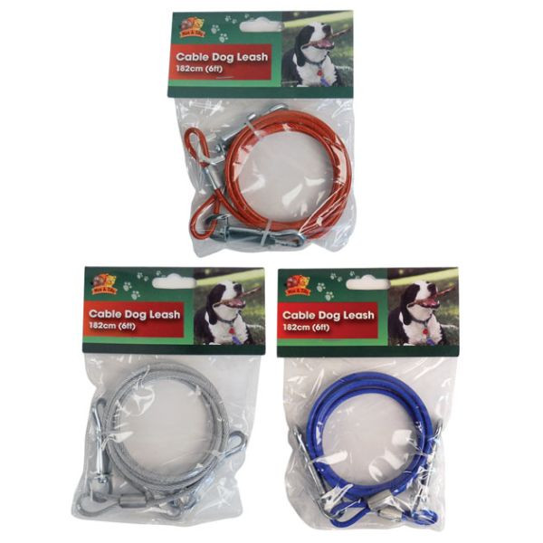 Dog Lead Tie-Out Cable 6ft/1.8m Long Ideal for Camping