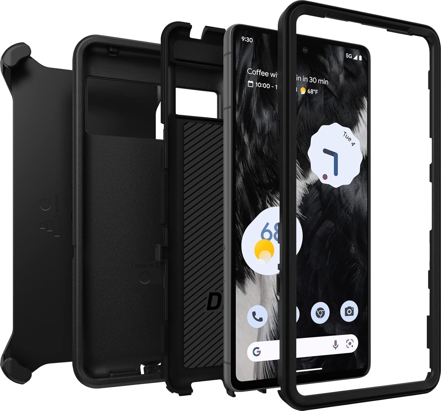 New Case For Google Pixel 7 Otterbox Defender Series + Kickstand - Black