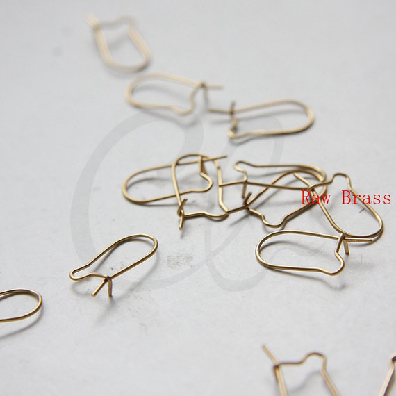 40 Pieces (20 Pairs) Raw Brass Brass Base Earring Hooks-kidney 20x10mm (CW-432C)