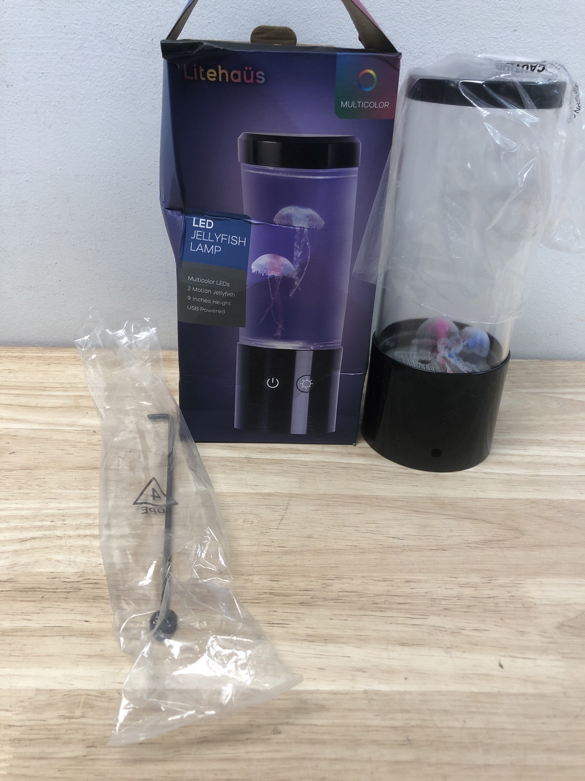 Unbranded LH-ML002-999 9 in. Black Indoor Jellyfish Table Lamp with RGB LED