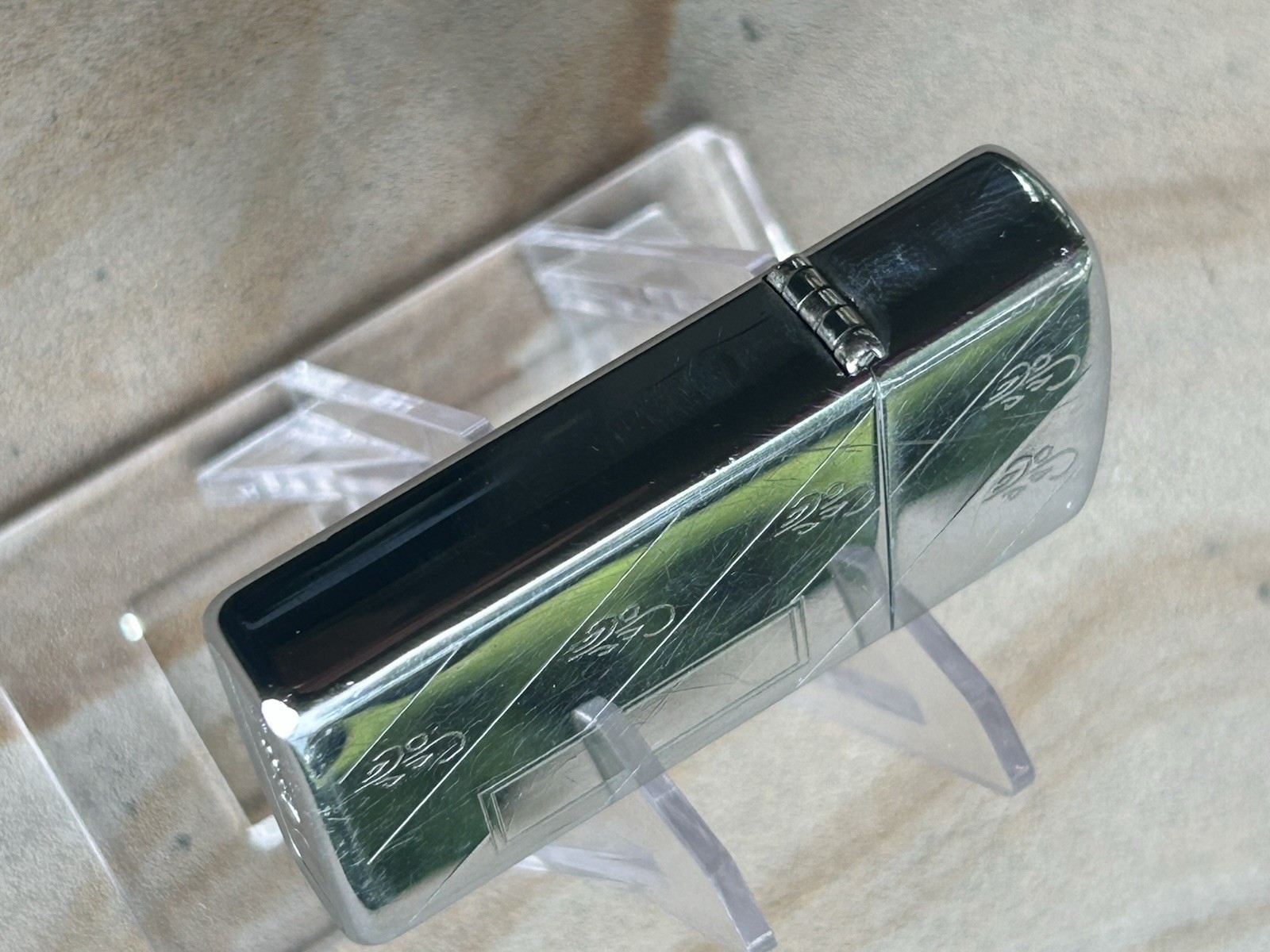 Zippo Lighter Chrome Design A-IX Used Good condition
