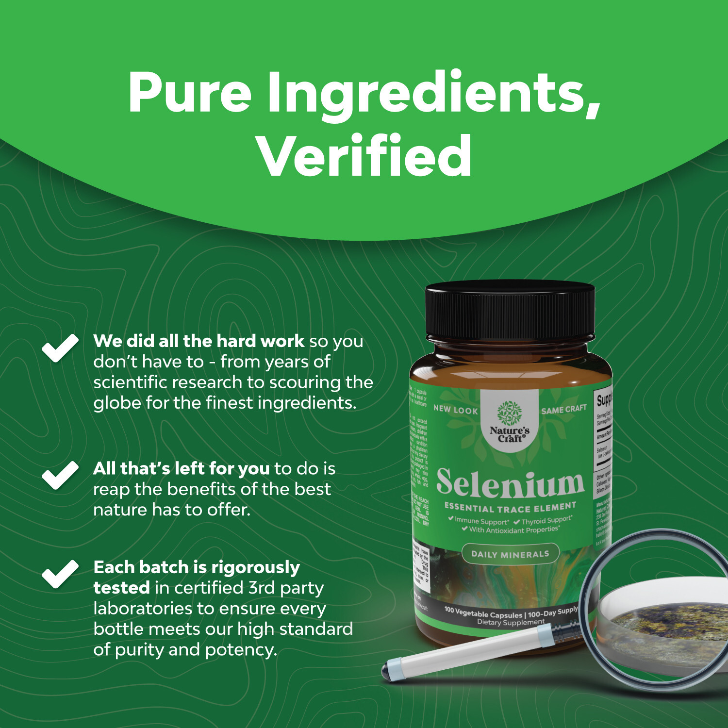 Pure Selenium Thyroid Support Supplement - Selenium 200mcg Antioxidant