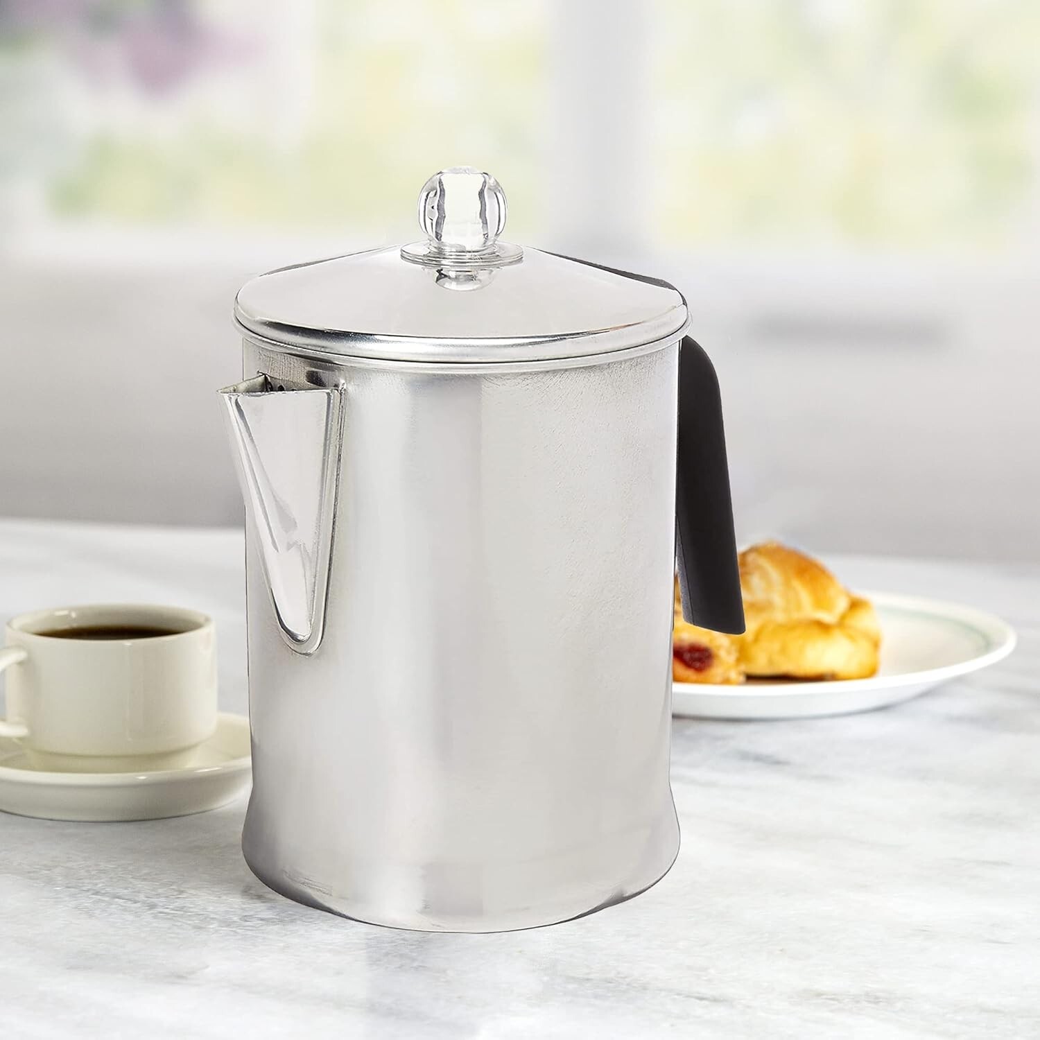 Heavy Duty Stove Top Percolator Coffee Pot Maker 9-Cup